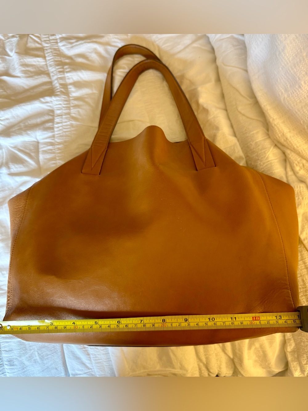 Vince Leather Tote - Snap Closure Smooth Carryall - Picture 13 of 14